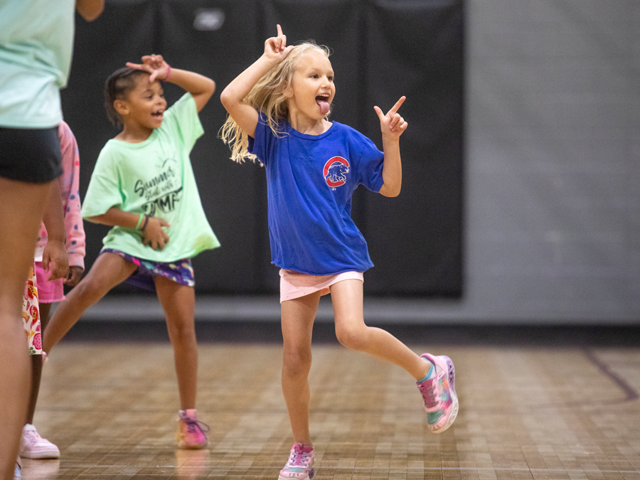 two girls playing